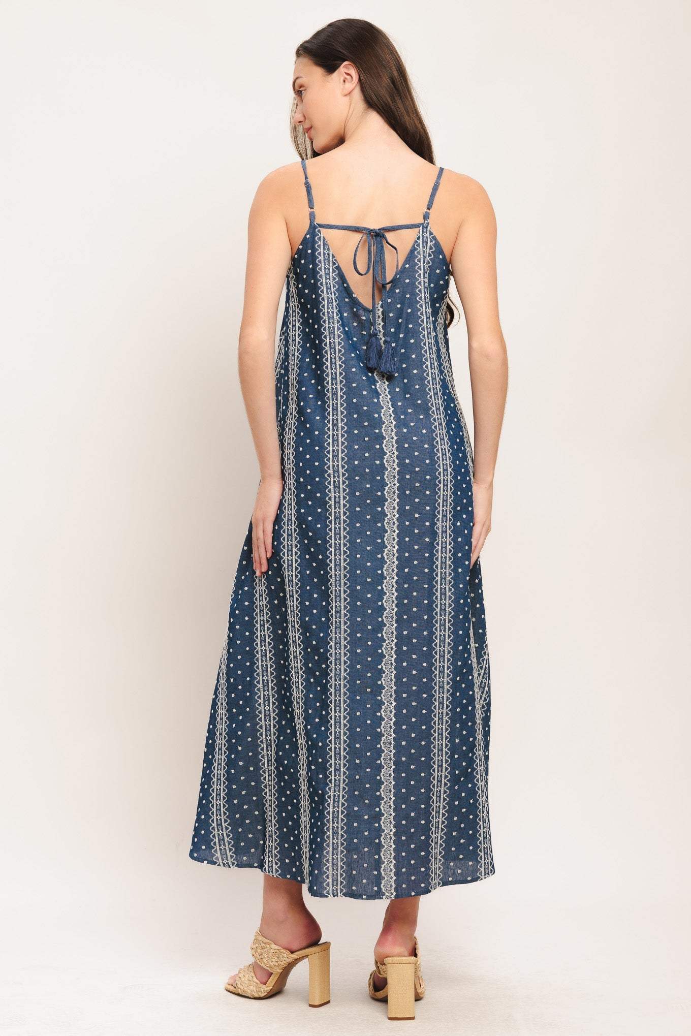 HANDLOOM SKY WOVEN MIDI DRESS - Flying Tomato - Flyclothing LLC