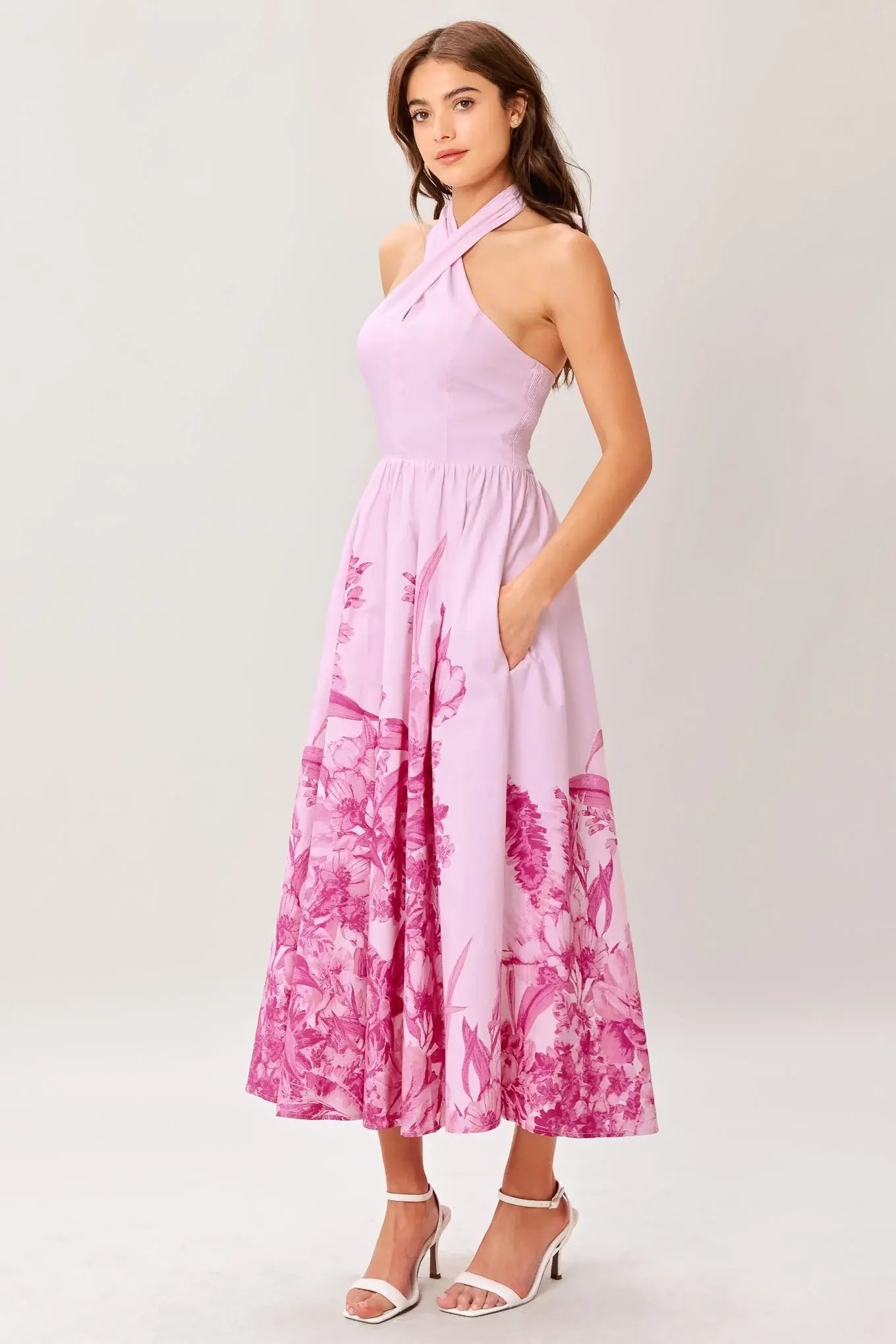 ROSELIGHT DREAM WOVEN MIDI DRESS - Flying Tomato - Flyclothing LLC