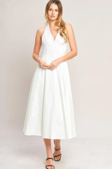 SERENE MOMENT WOVEN MIDI DRESS - Flying Tomato - Flyclothing LLC