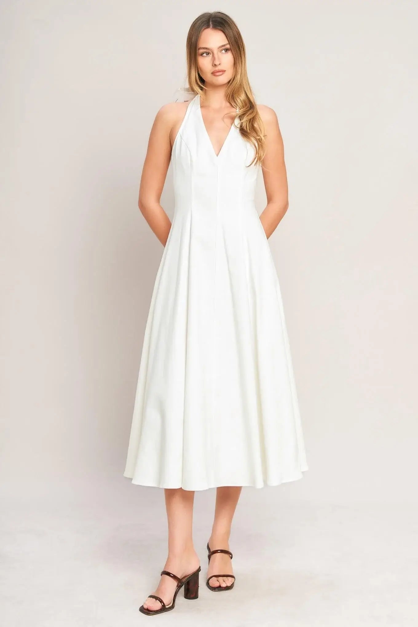SERENE MOMENT WOVEN MIDI DRESS - Flying Tomato - Flyclothing LLC