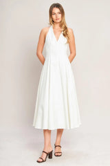 SERENE MOMENT WOVEN MIDI DRESS - Flying Tomato - Flyclothing LLC