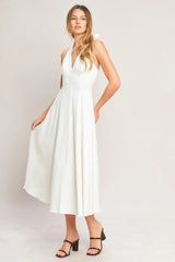 SERENE MOMENT WOVEN MIDI DRESS - Flying Tomato - Flyclothing LLC