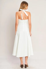 SERENE MOMENT WOVEN MIDI DRESS - Flying Tomato - Flyclothing LLC