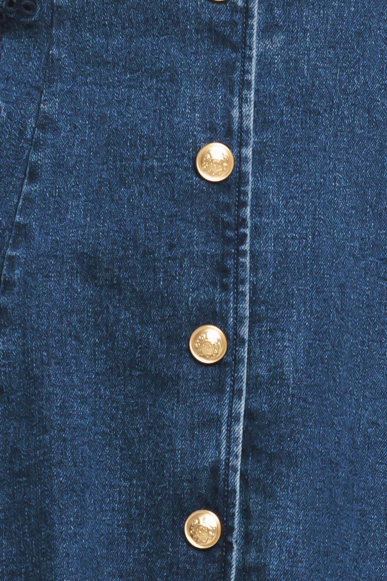 INDIGO FLARE DENIM MINI DRESS - Flying Tomato - Flyclothing LLC