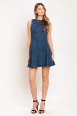 DAY TO NIGHT DENIM MINI DRESS - Flying Tomato - Flyclothing LLC