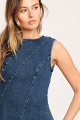 DAY TO NIGHT DENIM MINI DRESS - Flying Tomato - Flyclothing LLC
