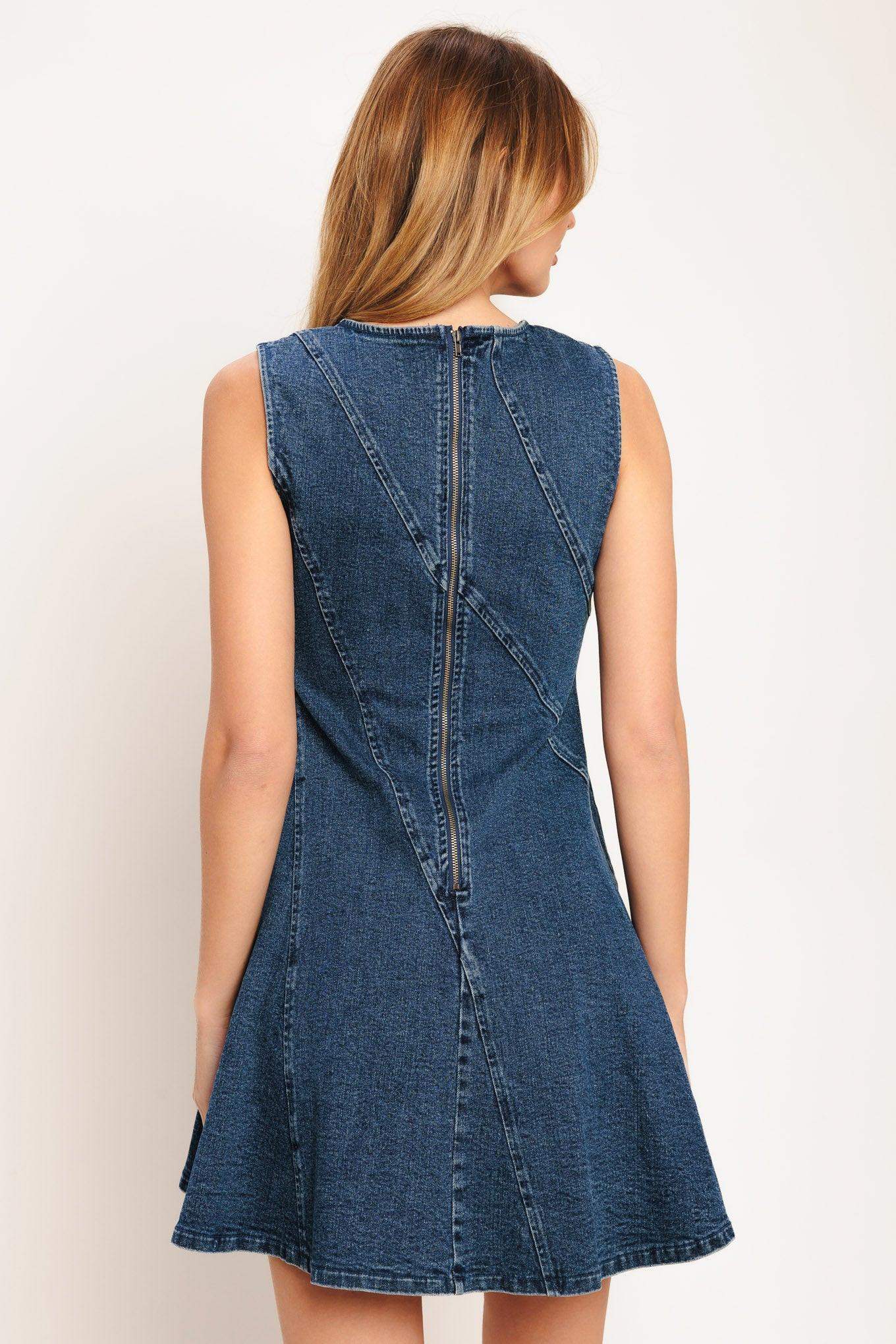DAY TO NIGHT DENIM MINI DRESS - Flying Tomato - Flyclothing LLC