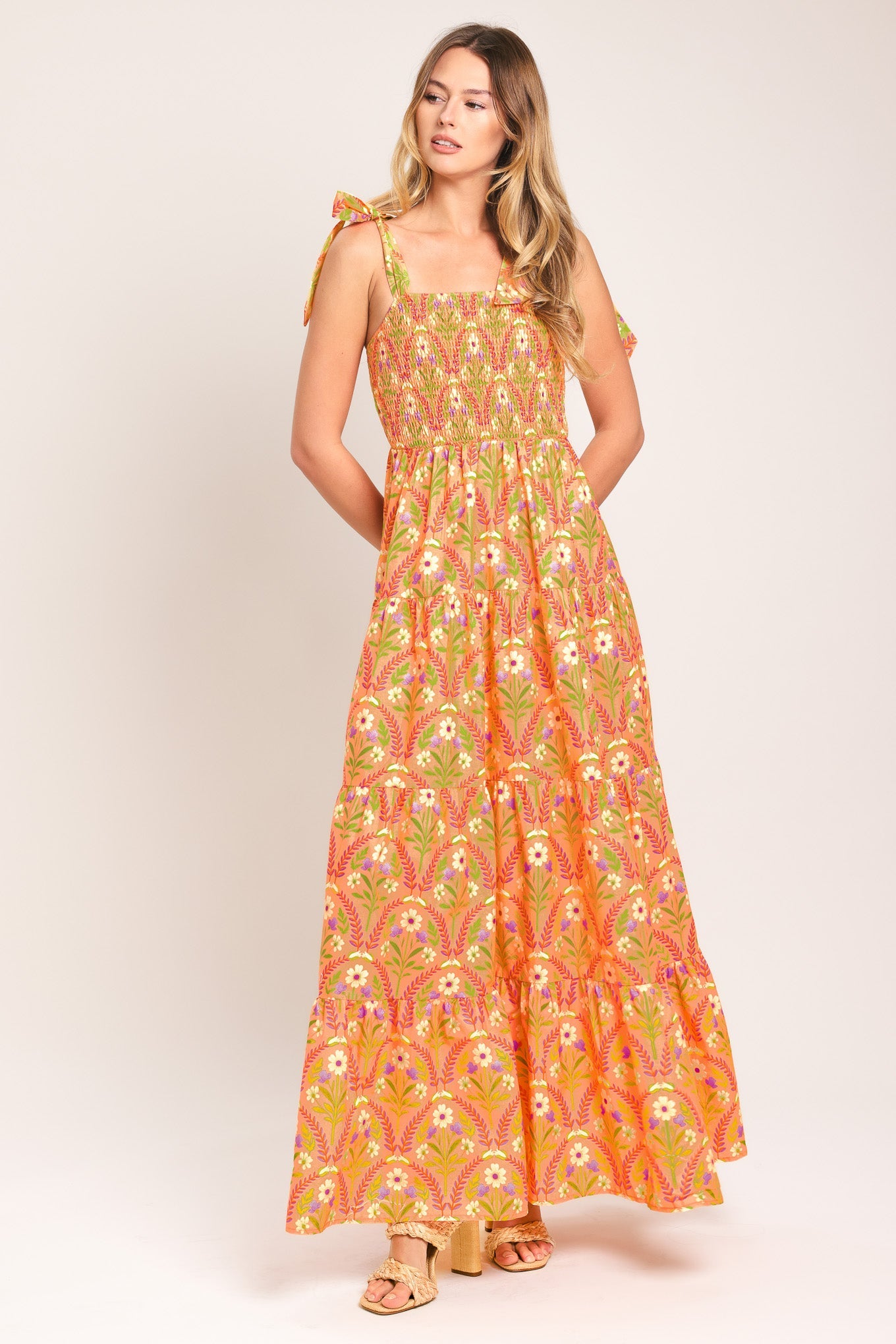 SUNKISS FLORAL WOVEN MAXI DRESS
