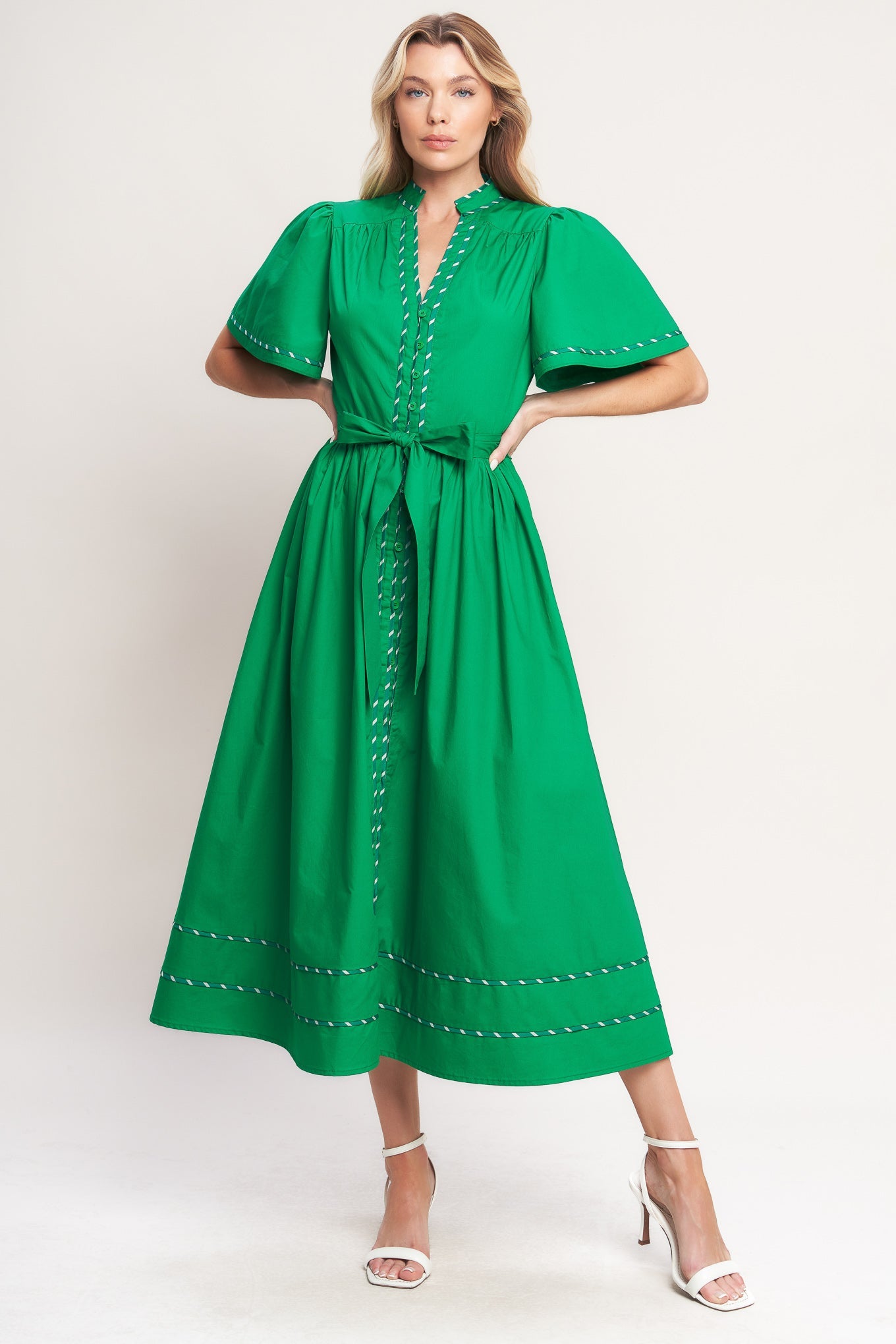 RESORT ESCAPE WOVEN MIDI DRESS - Flying Tomato - Flyclothing LLC