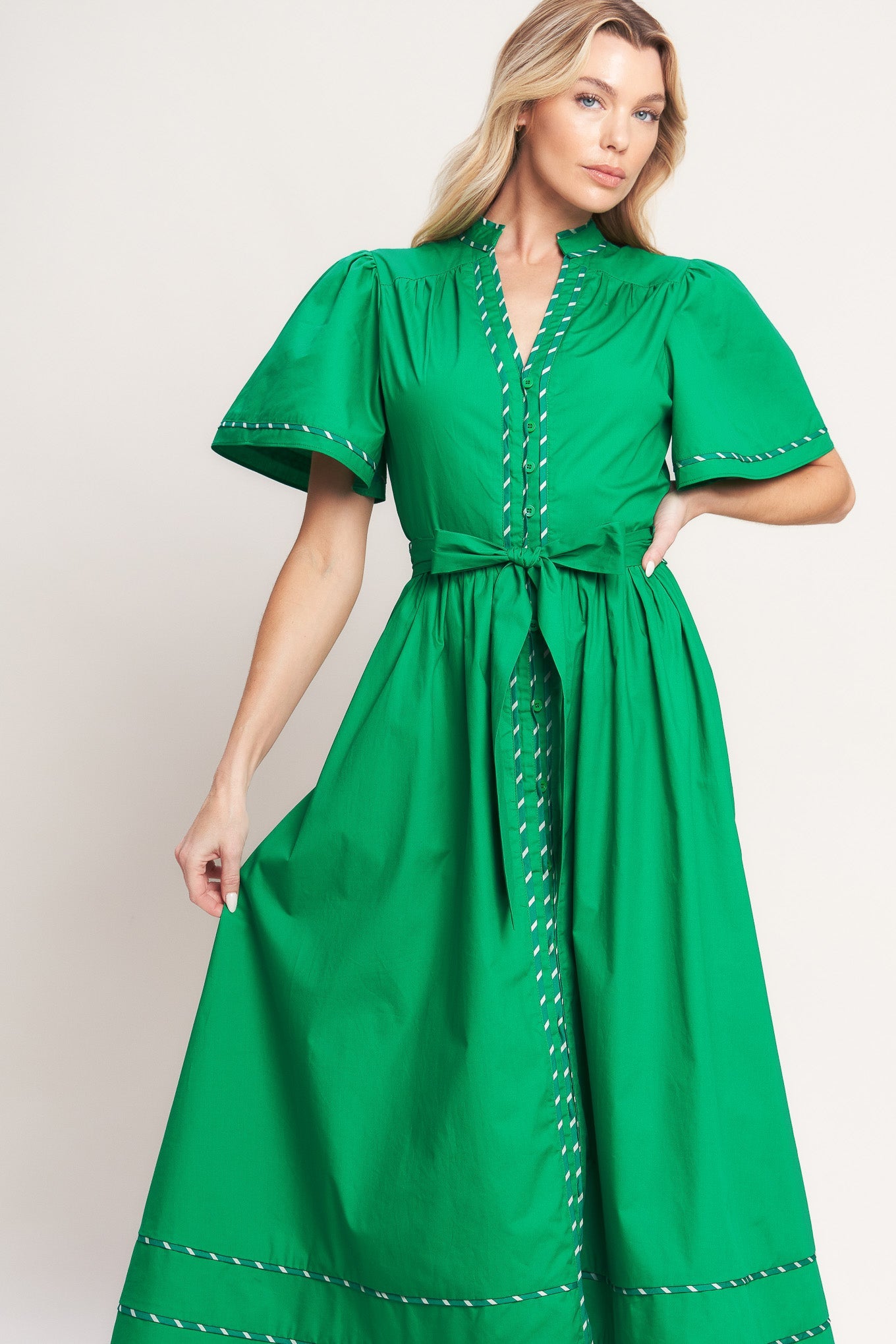 RESORT ESCAPE WOVEN MIDI DRESS - Flying Tomato - Flyclothing LLC