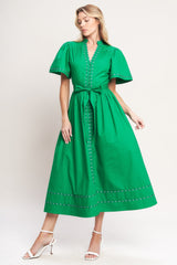 RESORT ESCAPE WOVEN MIDI DRESS - Flying Tomato - Flyclothing LLC