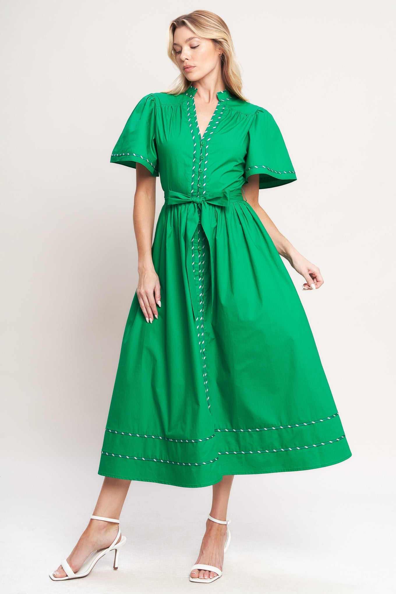 RESORT ESCAPE WOVEN MIDI DRESS - Flying Tomato - Flyclothing LLC
