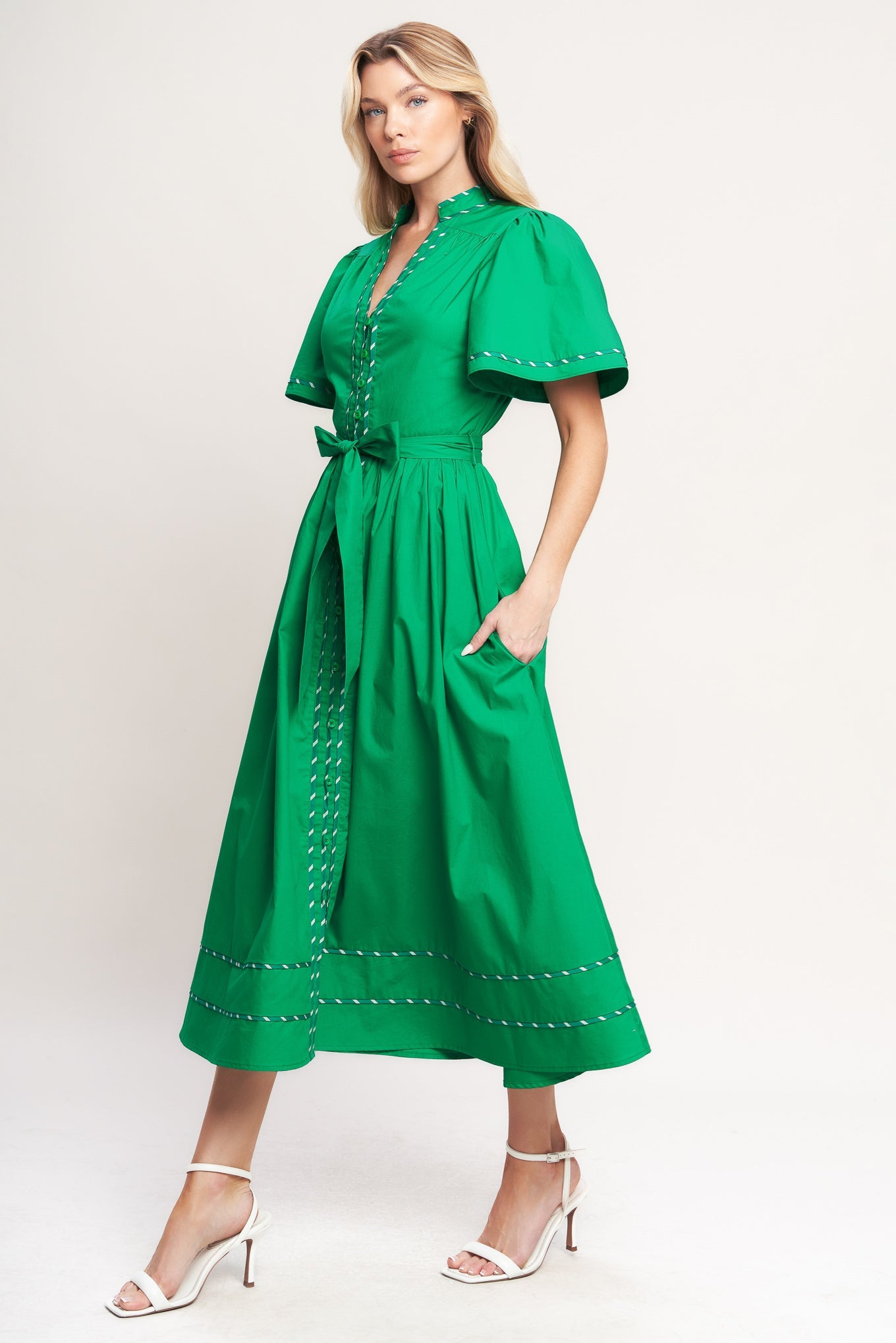 RESORT ESCAPE WOVEN MIDI DRESS - Flying Tomato - Flyclothing LLC