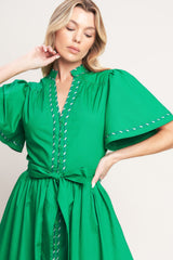 RESORT ESCAPE WOVEN MIDI DRESS - Flying Tomato - Flyclothing LLC
