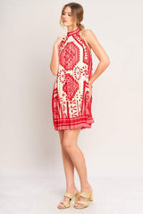 SUNSET MEDALLION WOVEN MINI DRESS - Flying Tomato - Flyclothing LLC