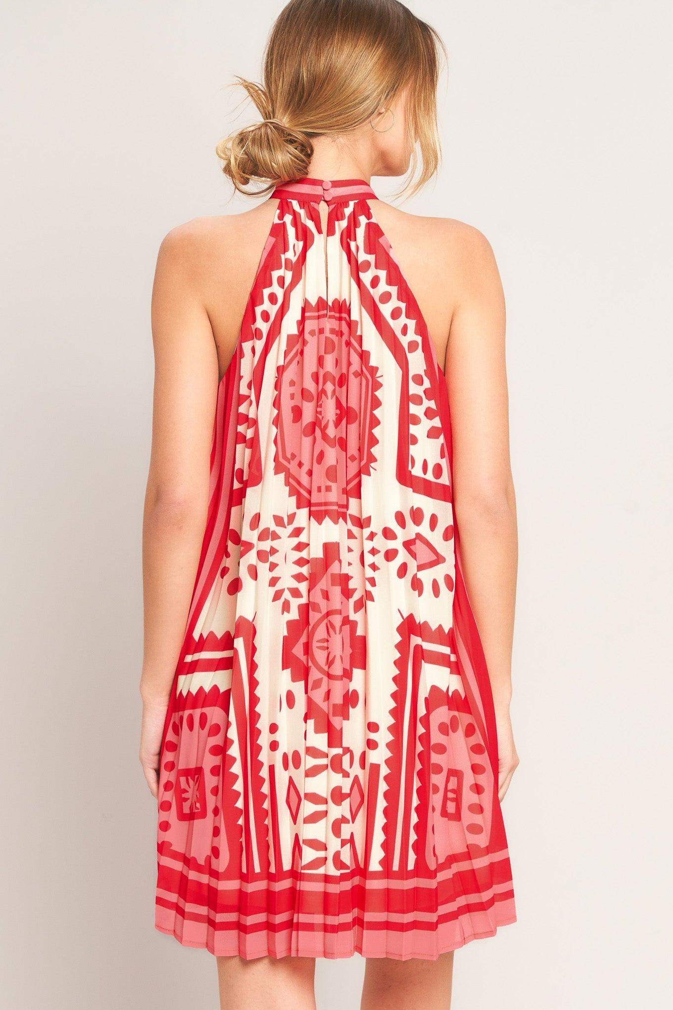 SUNSET MEDALLION WOVEN MINI DRESS - Flying Tomato - Flyclothing LLC