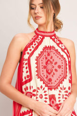 SUNSET MEDALLION WOVEN MINI DRESS - Flying Tomato - Flyclothing LLC