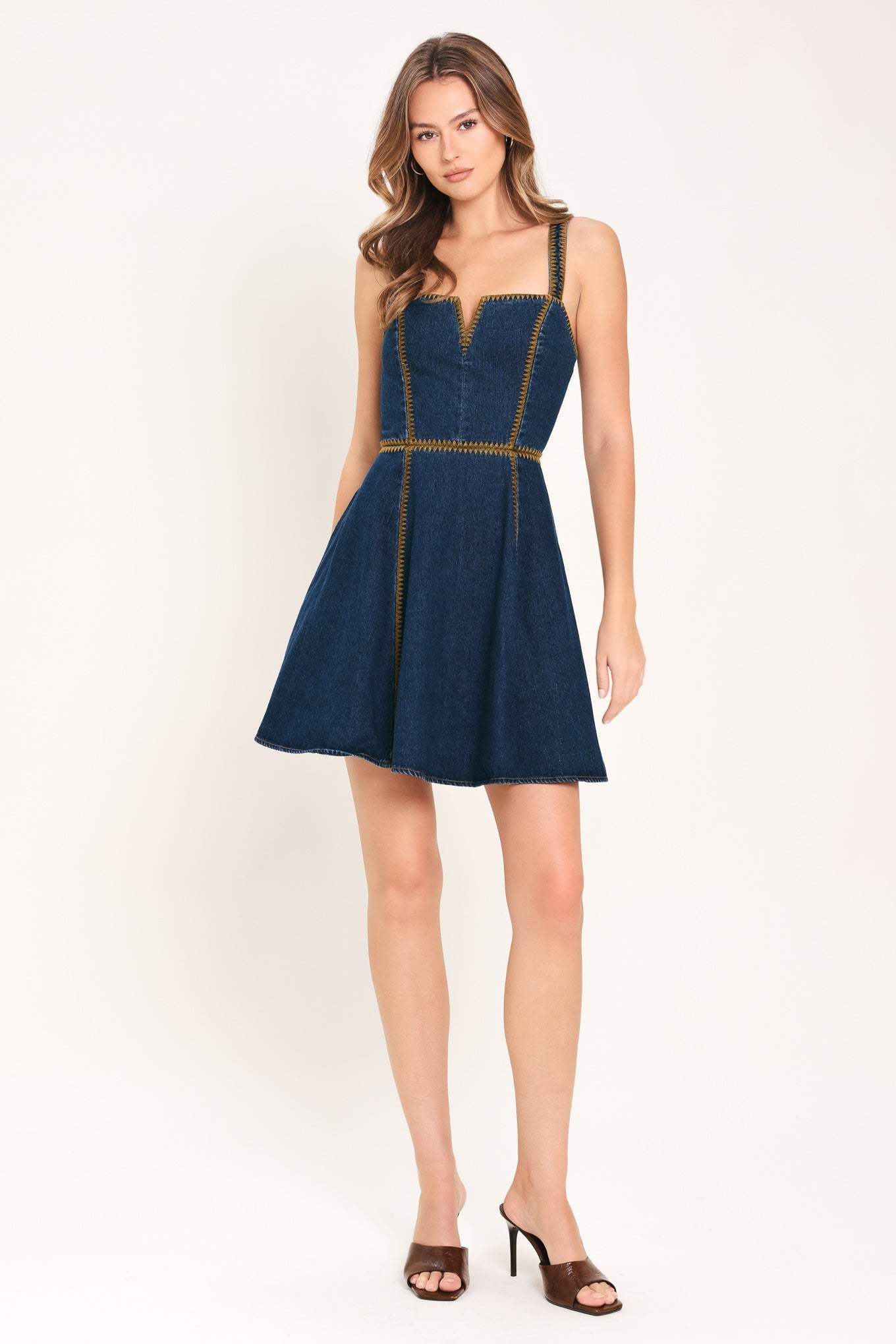 DENIM DARLING DENIM MINI DRESS