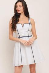 SHARP SUMMER WOVEN MINI DRESS - Flying Tomato - Flyclothing LLC