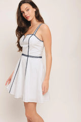 SHARP SUMMER WOVEN MINI DRESS - Flying Tomato - Flyclothing LLC