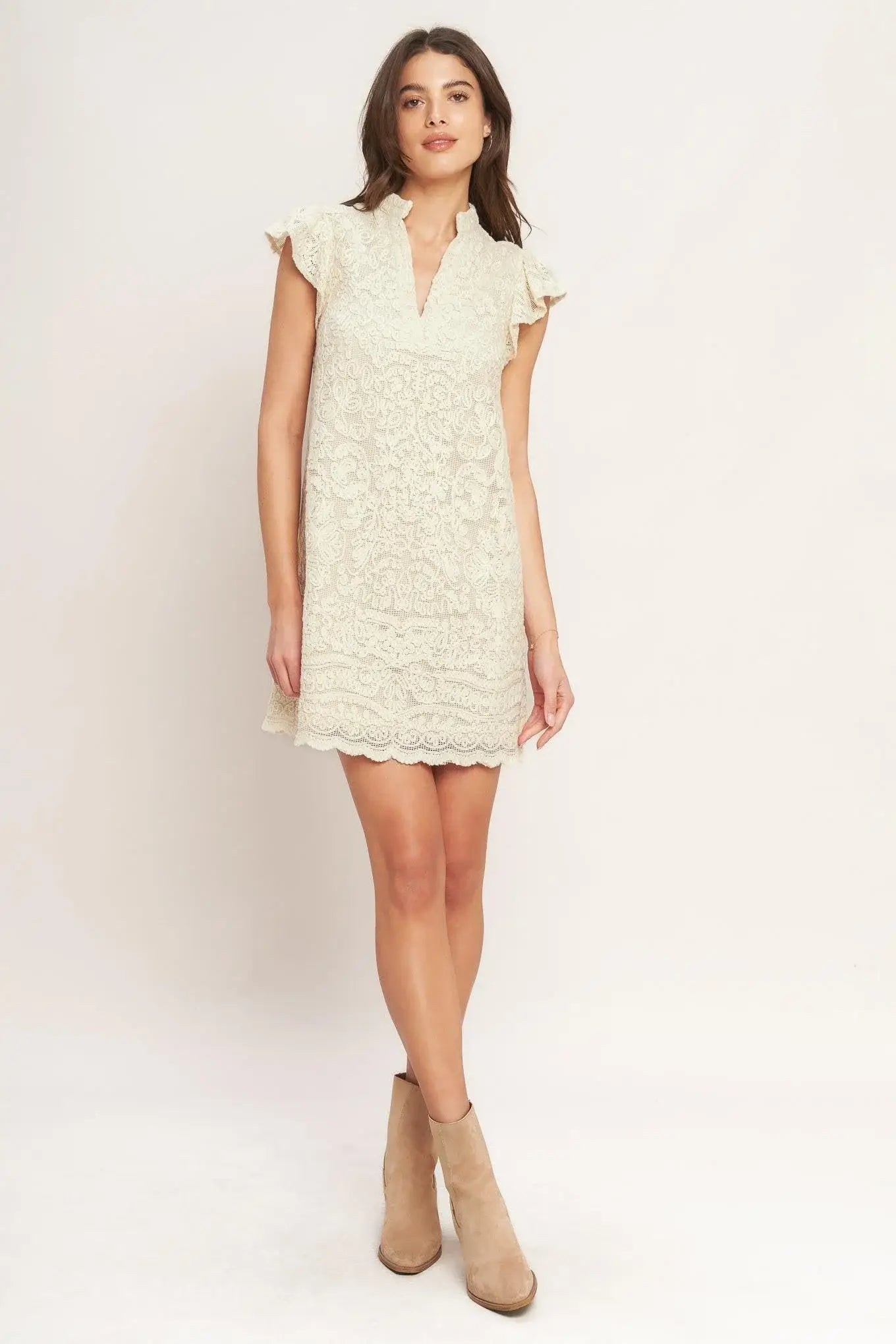 EFFORTLESSLY ROMANTIC WOVEN MINI DRESS - Flying Tomato - Flyclothing LLC