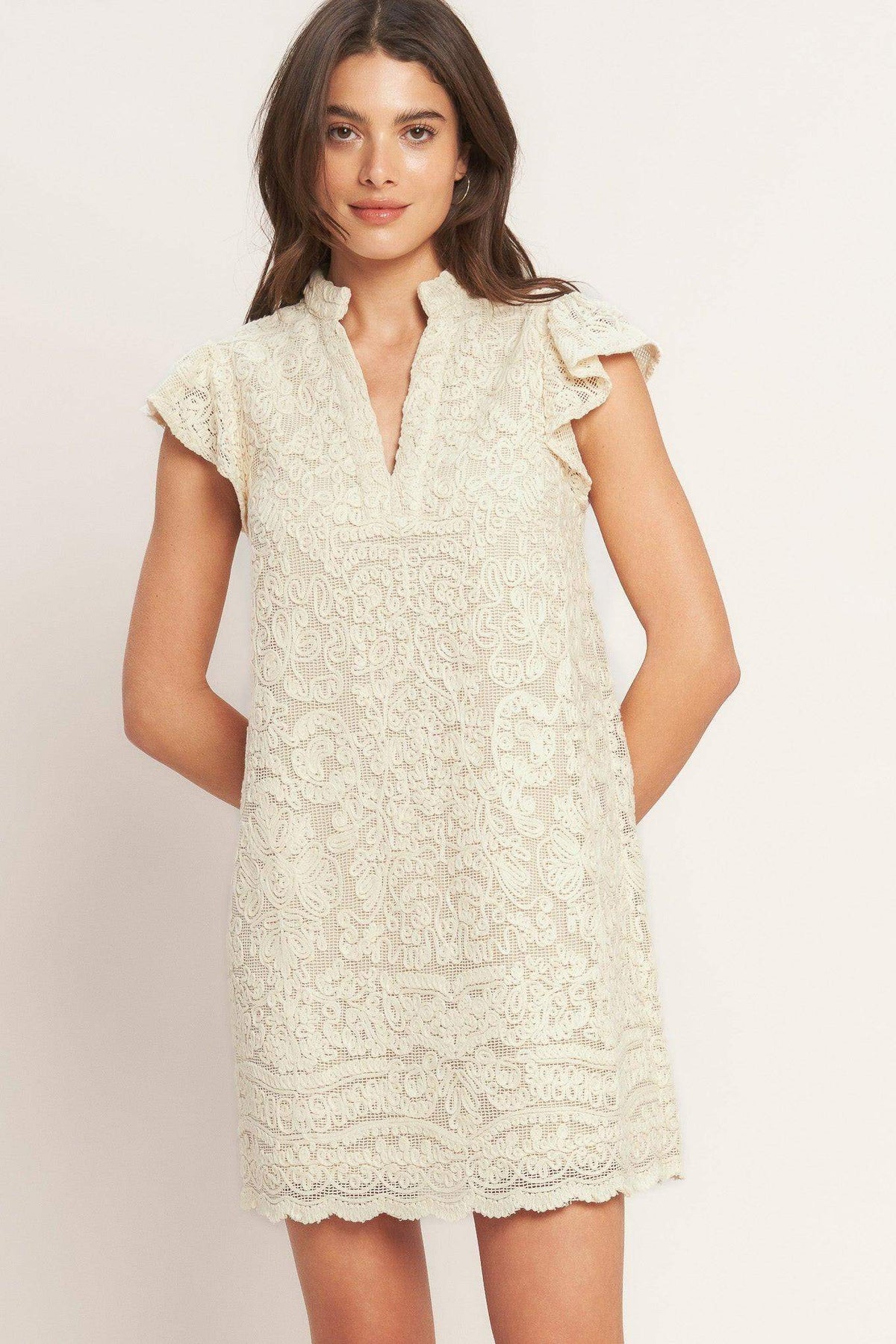 EFFORTLESSLY ROMANTIC WOVEN MINI DRESS - Flying Tomato - Flyclothing LLC
