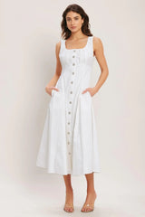SEASIDE BRUNCH WOVEN MIDI DRESS - Flying Tomato - Flyclothing LLC