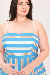 BREEZE STRIPE WOVEN MIDI DRESS - Flying Tomato - Flyclothing LLC