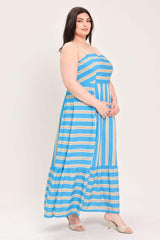 BREEZE STRIPE WOVEN MIDI DRESS - Flying Tomato - Flyclothing LLC