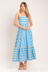 BREEZE STRIPE WOVEN MIDI DRESS