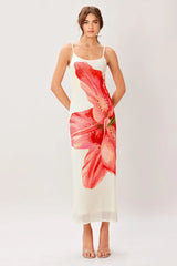 BLOOM STATEMENT POWER MESH CAMI MIDI DRESS - Flying Tomato - Flyclothing LLC