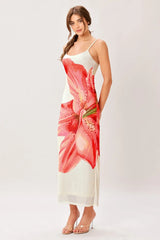 BLOOM STATEMENT POWER MESH CAMI MIDI DRESS - Flying Tomato - Flyclothing LLC