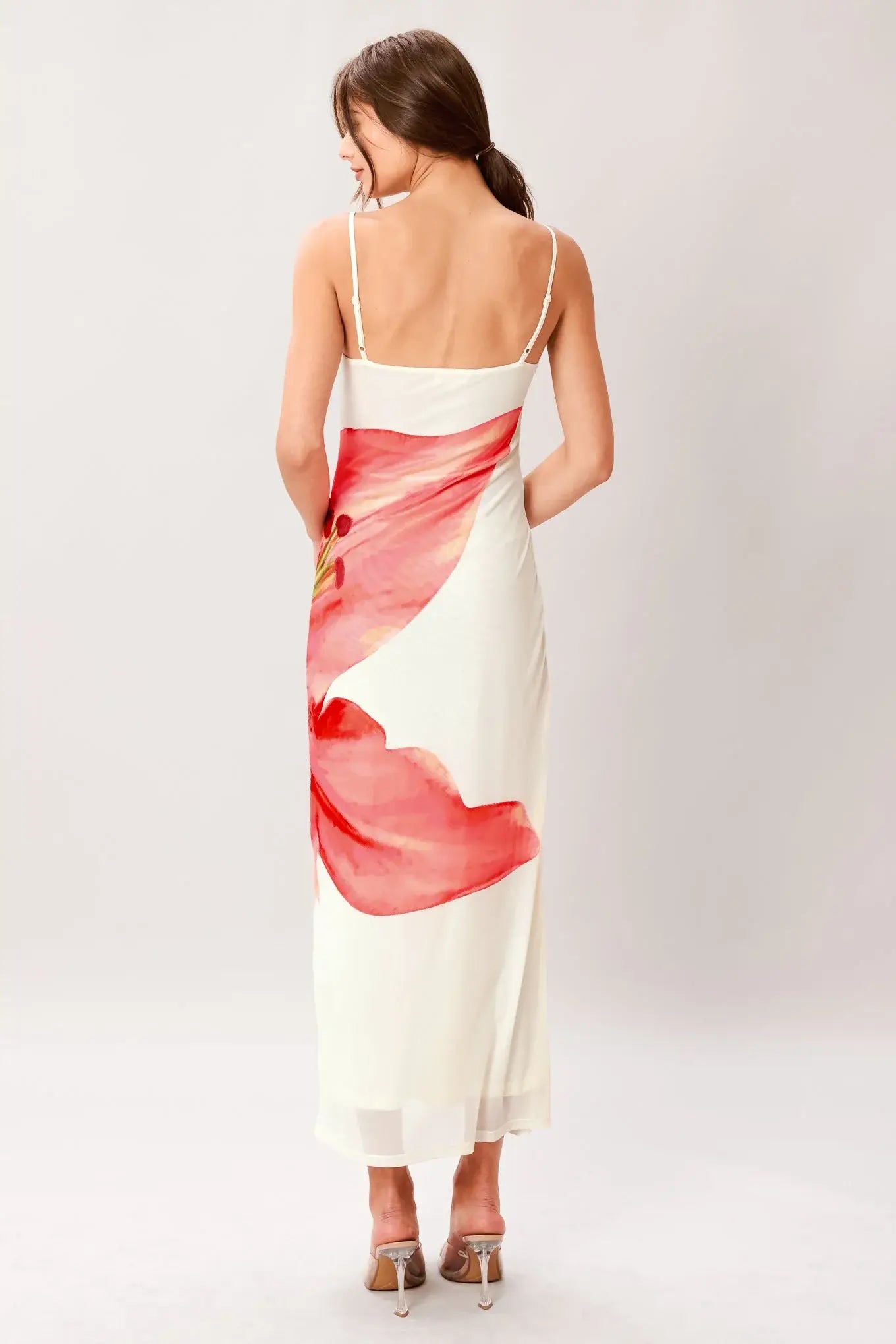 BLOOM STATEMENT POWER MESH CAMI MIDI DRESS - Flying Tomato - Flyclothing LLC