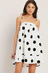 RUNWAY POLKA WOVEN MINI DRESS - Flying Tomato - Flyclothing LLC