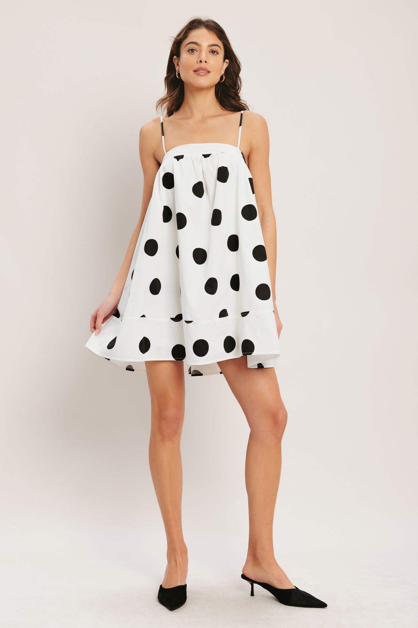 RUNWAY POLKA WOVEN MINI DRESS - Flying Tomato - Flyclothing LLC