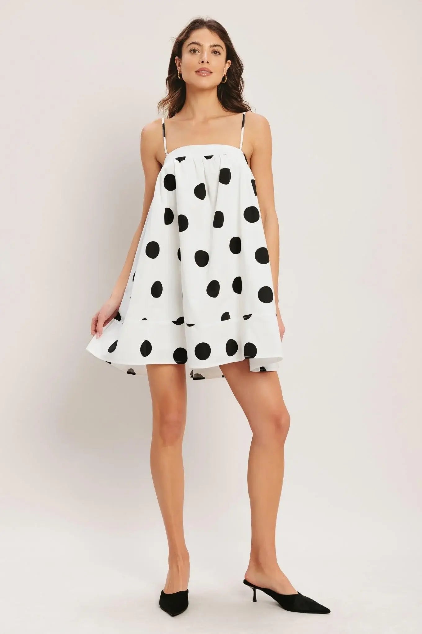 RUNWAY POLKA WOVEN MINI DRESS - Flying Tomato - Flyclothing LLC