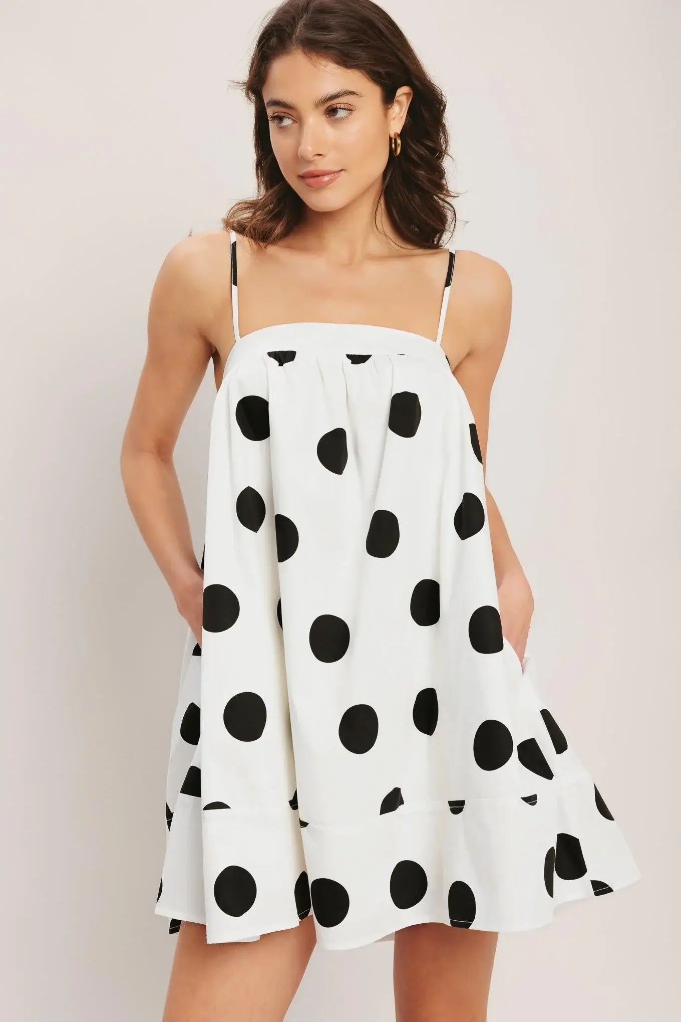 RUNWAY POLKA WOVEN MINI DRESS - Flying Tomato - Flyclothing LLC