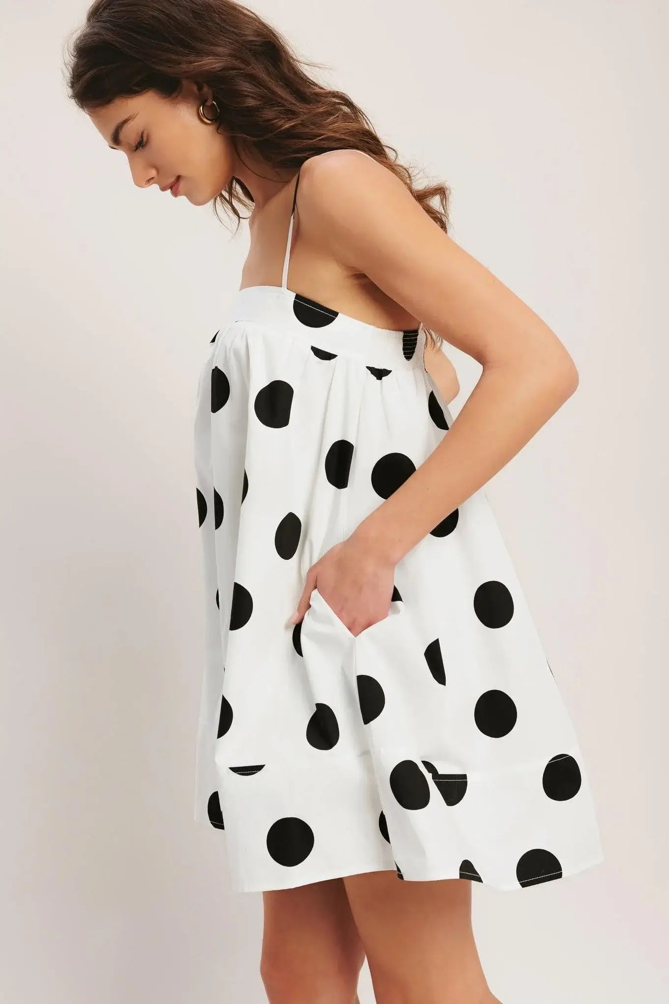 RUNWAY POLKA WOVEN MINI DRESS - Flying Tomato - Flyclothing LLC