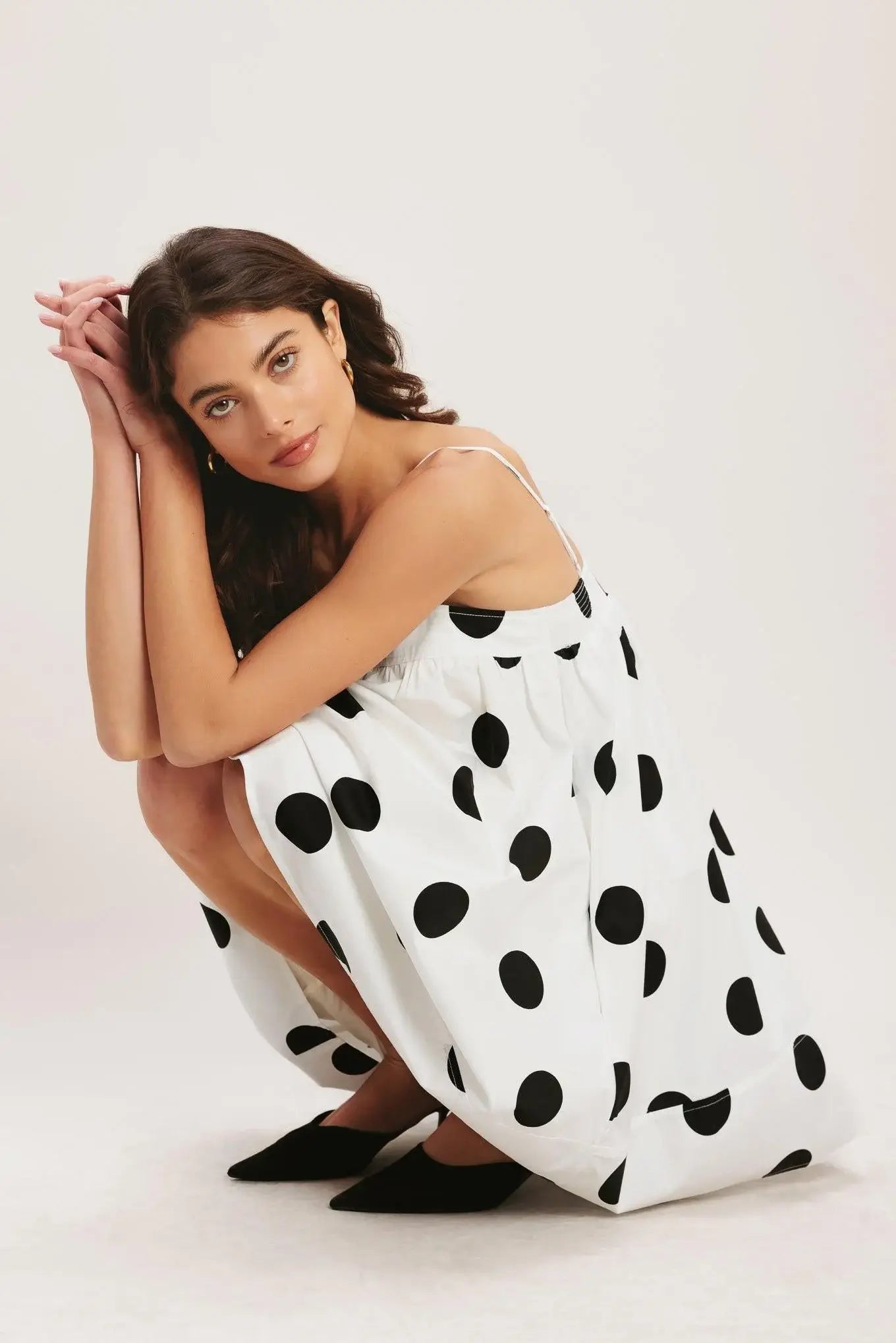 RUNWAY POLKA WOVEN MINI DRESS - Flying Tomato - Flyclothing LLC