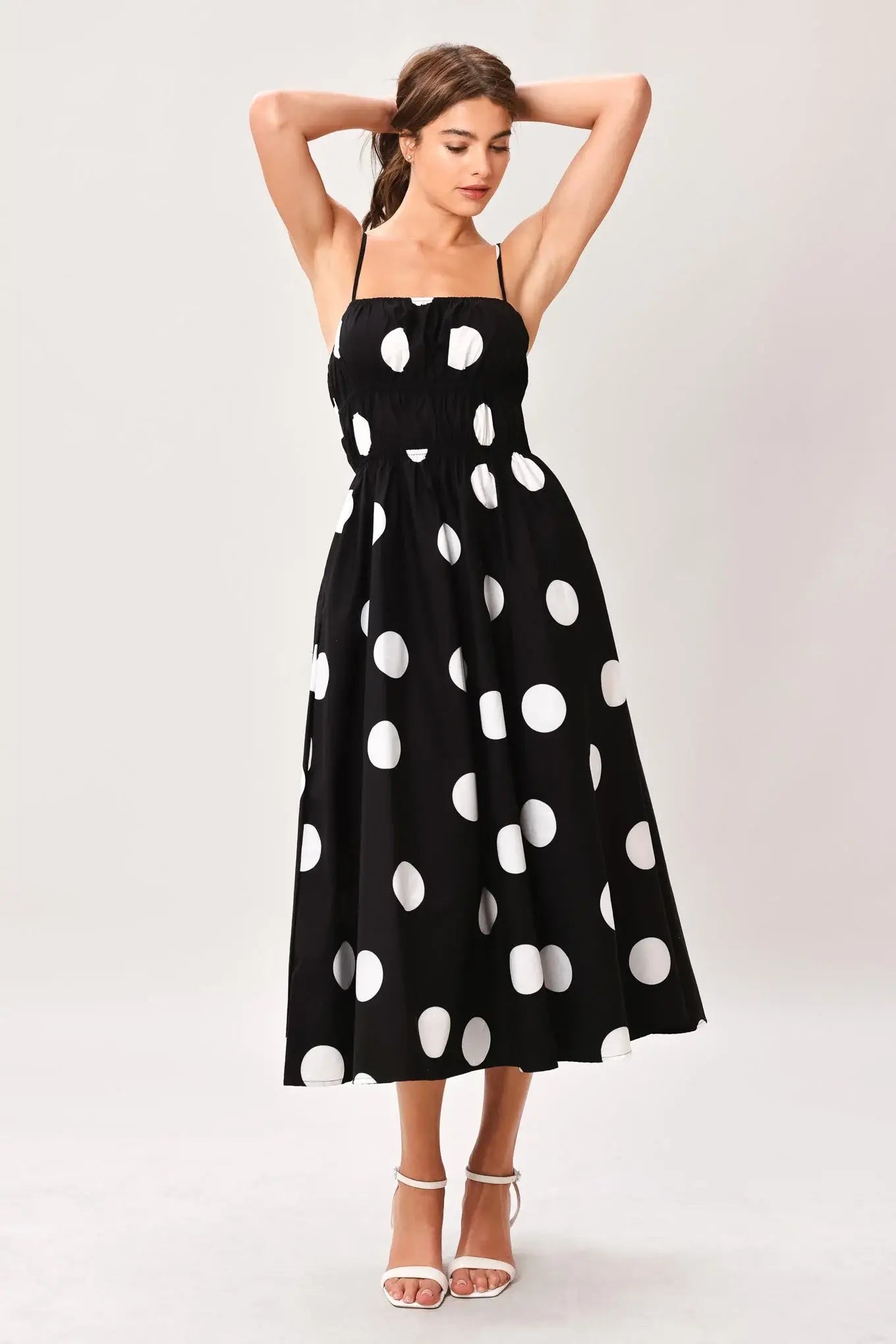 DOT THEORY WOVEN MIDI DRESS - Flying Tomato - Flyclothing LLC