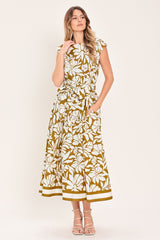 MARIGOLD HAVEN WOVEN MIDI DRESS