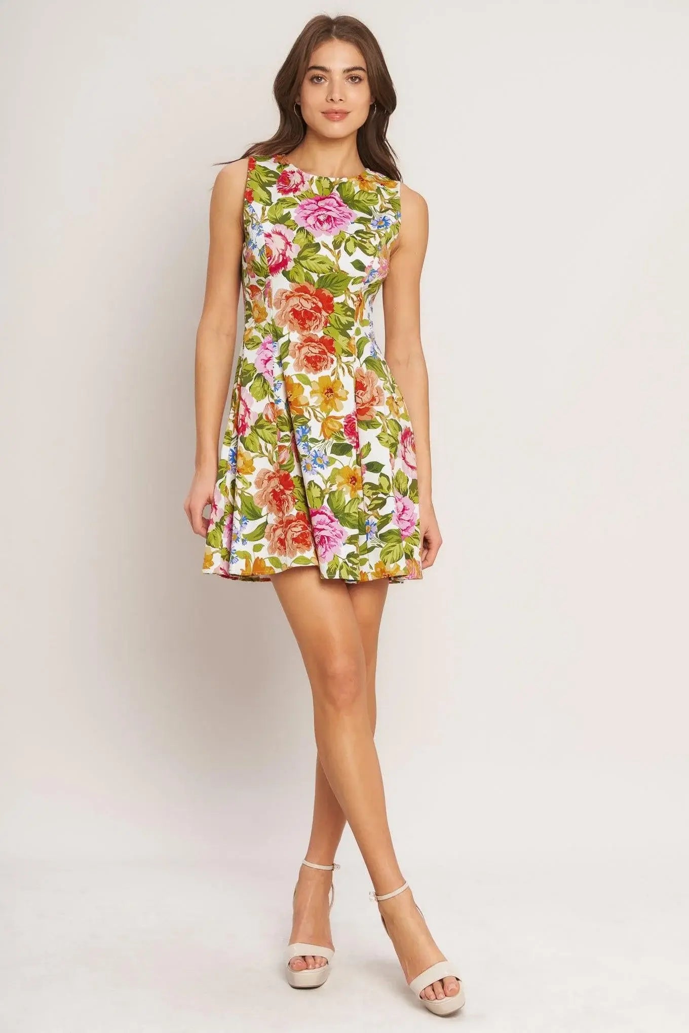 SUMMER LOVE FLORA WOVEN MINI DRESS - Flying Tomato - Flyclothing LLC