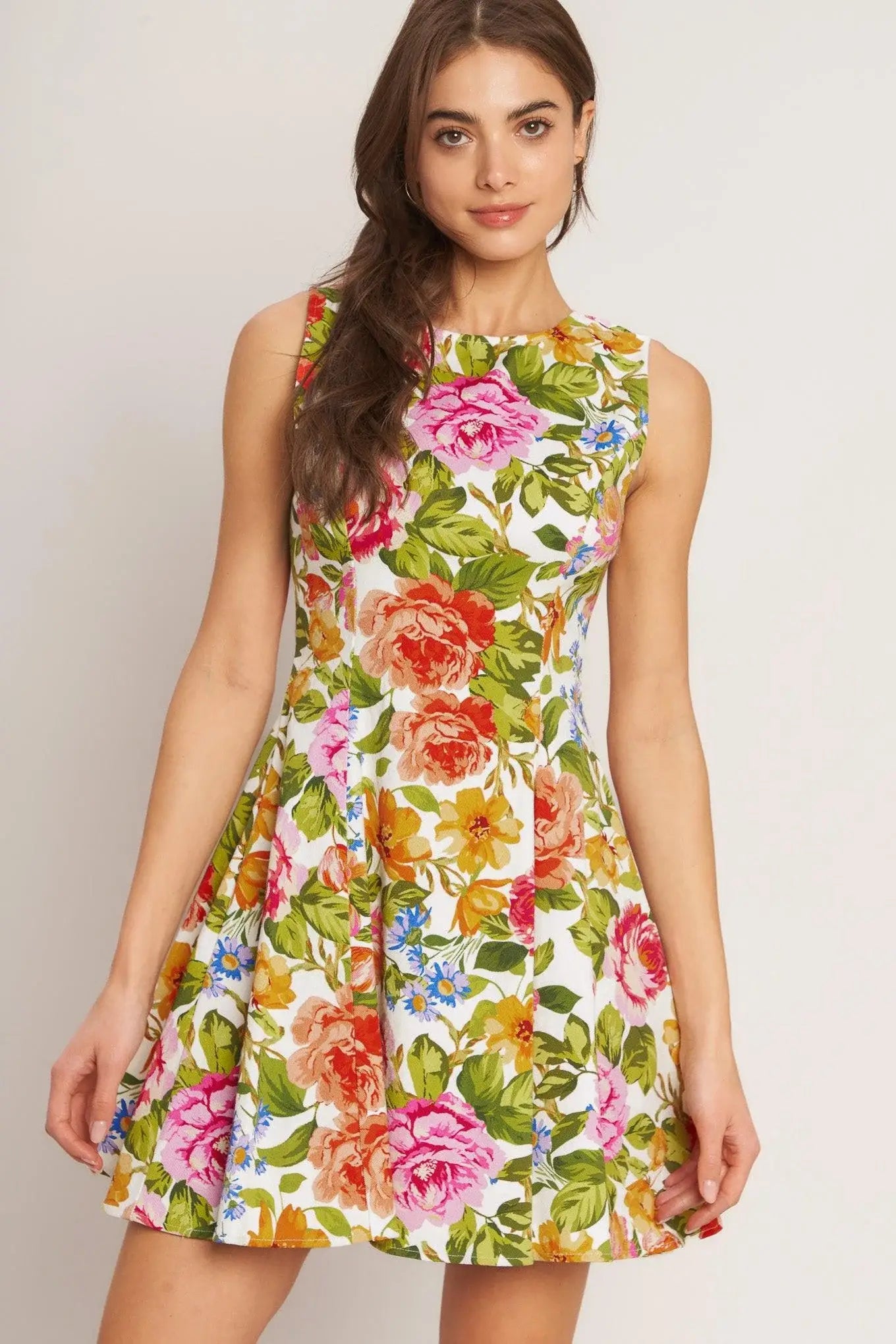 SUMMER LOVE FLORA WOVEN MINI DRESS - Flying Tomato - Flyclothing LLC