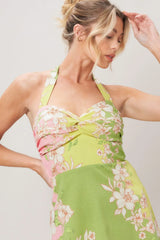GLOW BLOSSOM WOVEN MINI DRESS - Flying Tomato - Flyclothing LLC