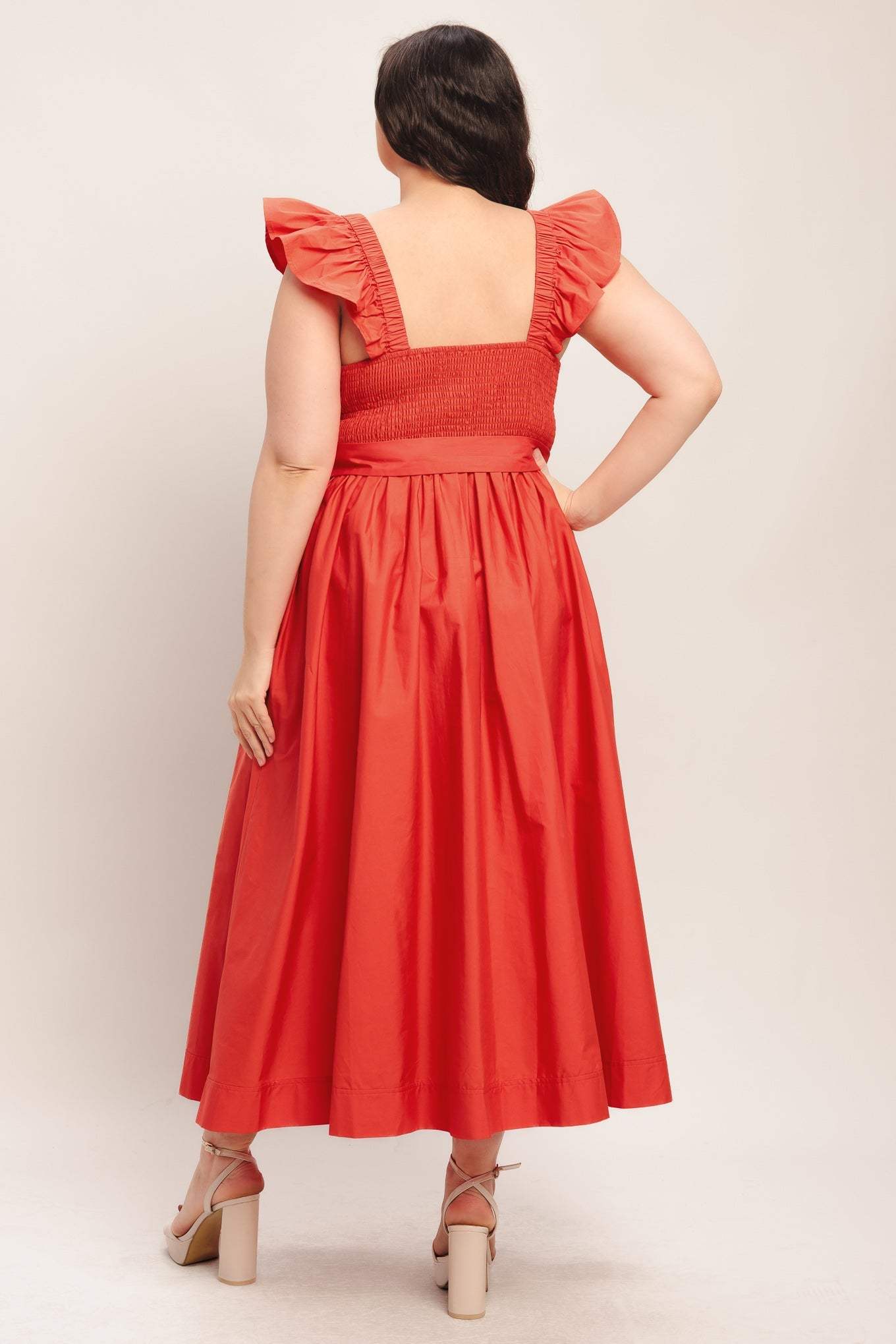 SUNSET ROMANCE WOVEN MIDI DRESS - Flying Tomato - Flyclothing LLC