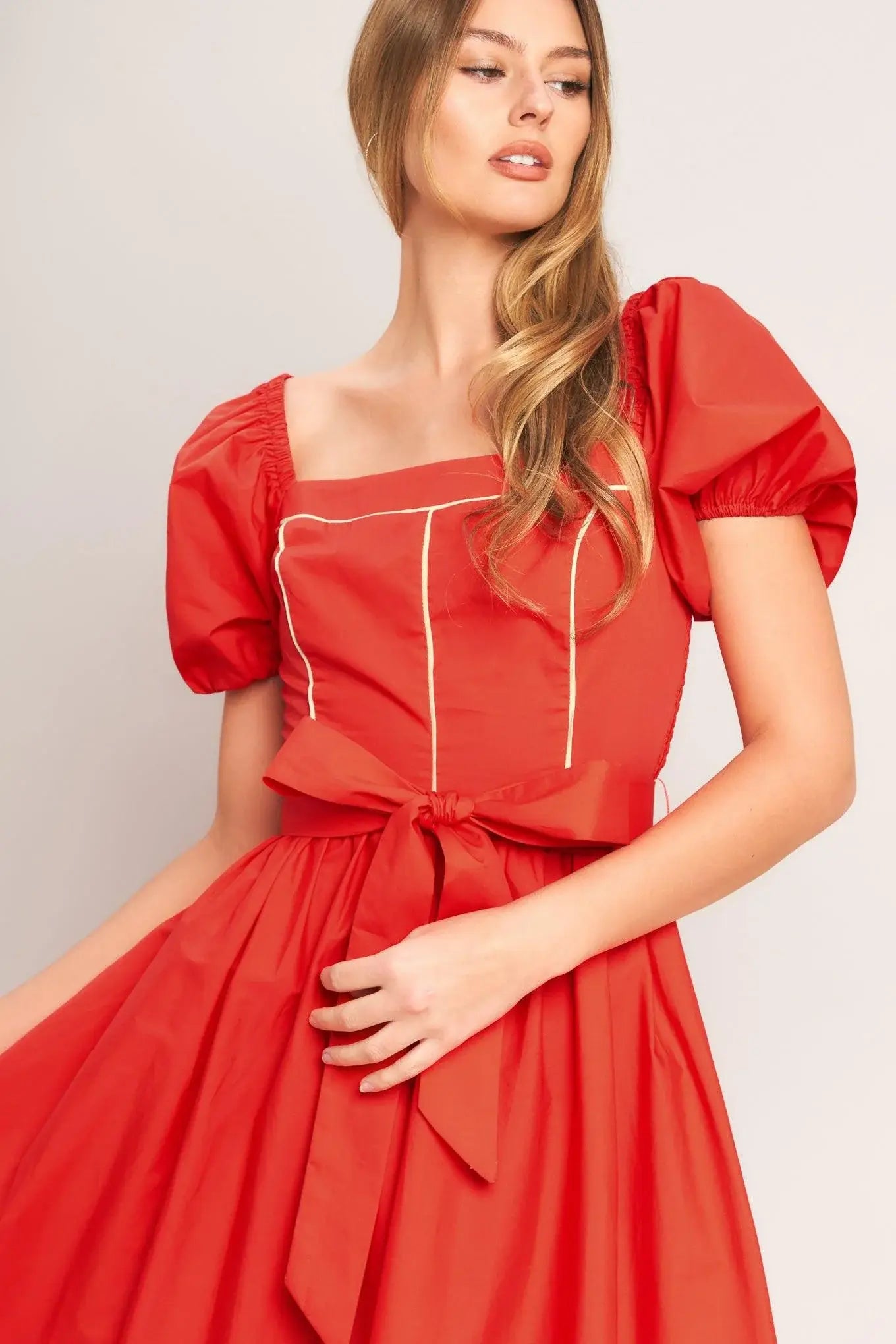 SUNSET ROMANCE WOVEN MIDI DRESS - Flying Tomato - Flyclothing LLC