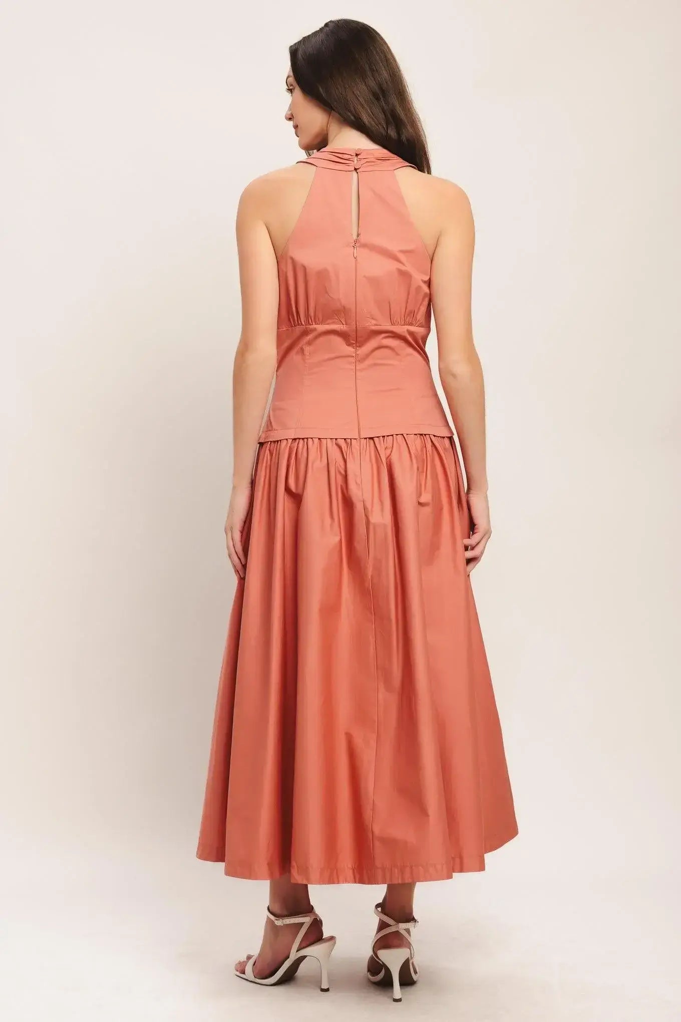 SUNSET MUSE WOVEN MIDI DRESS - Flying Tomato - Flyclothing LLC