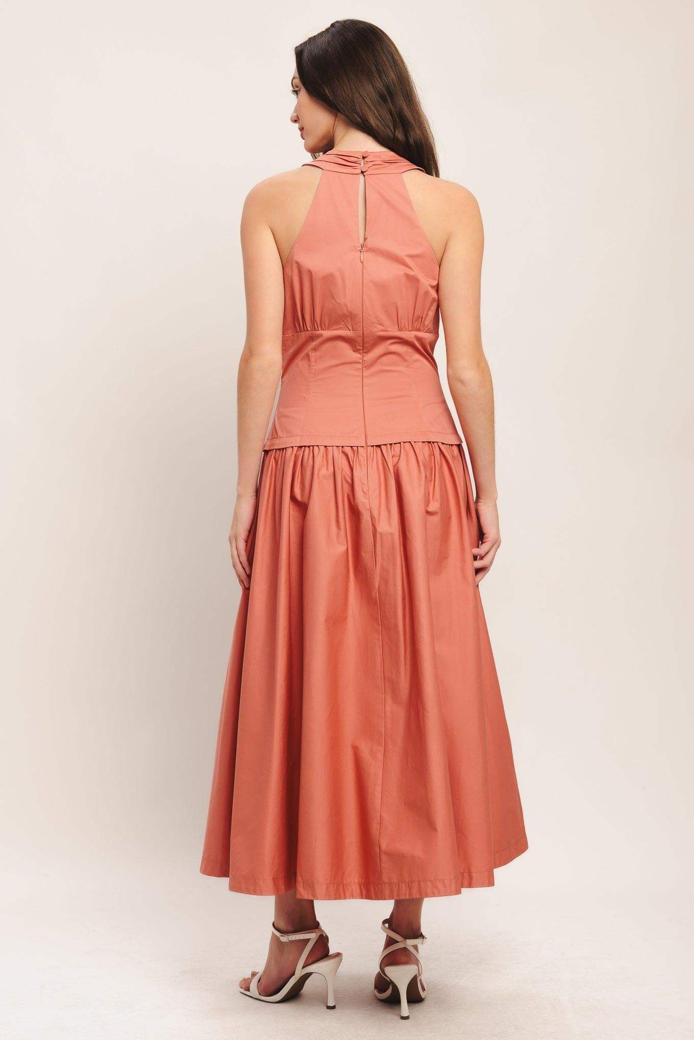 SUNSET MUSE WOVEN MIDI DRESS - Flying Tomato - Flyclothing LLC