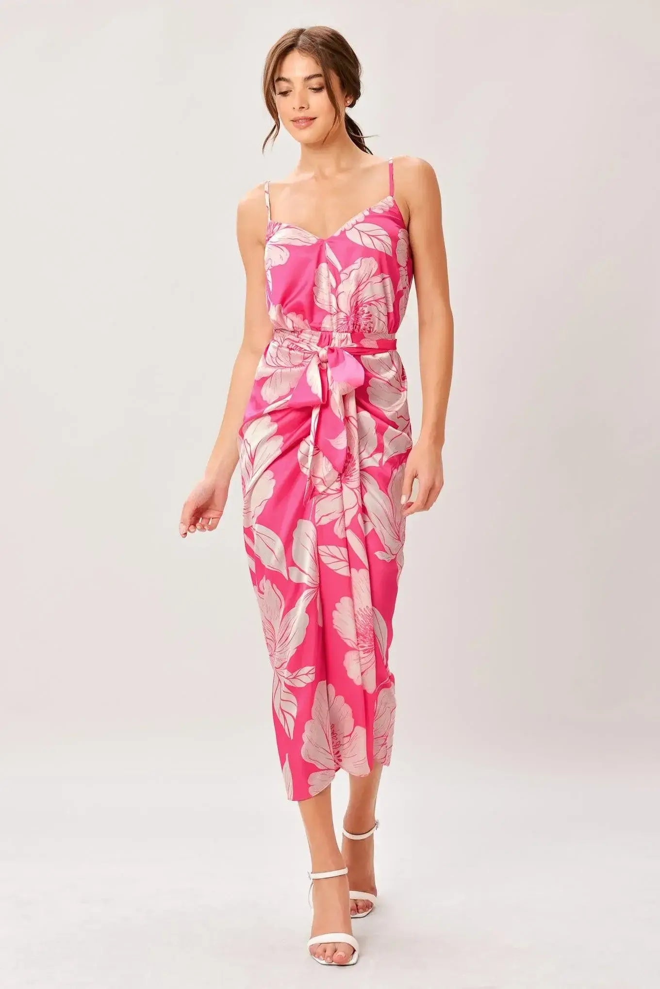 BOLD PETALIA WOVEN MIDI DRESS - Flying Tomato - Flyclothing LLC