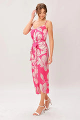 BOLD PETALIA WOVEN MIDI DRESS - Flying Tomato - Flyclothing LLC